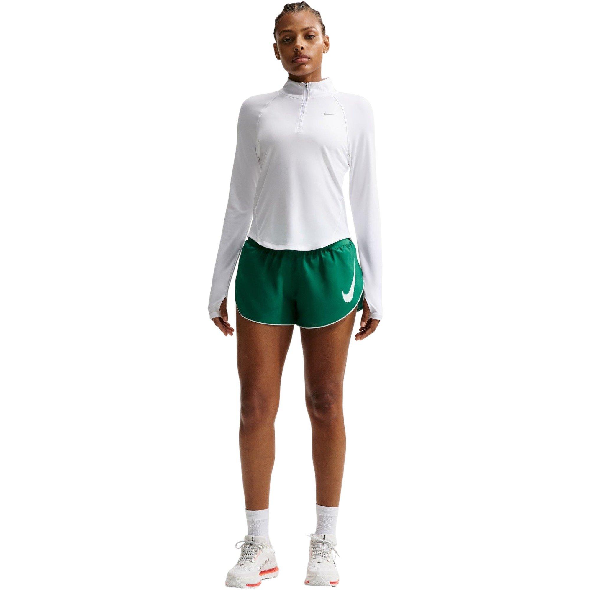 Nike Women's Tempo Swoosh Dri-FIT Mid-Rise Running Shorts - Green - GREEN